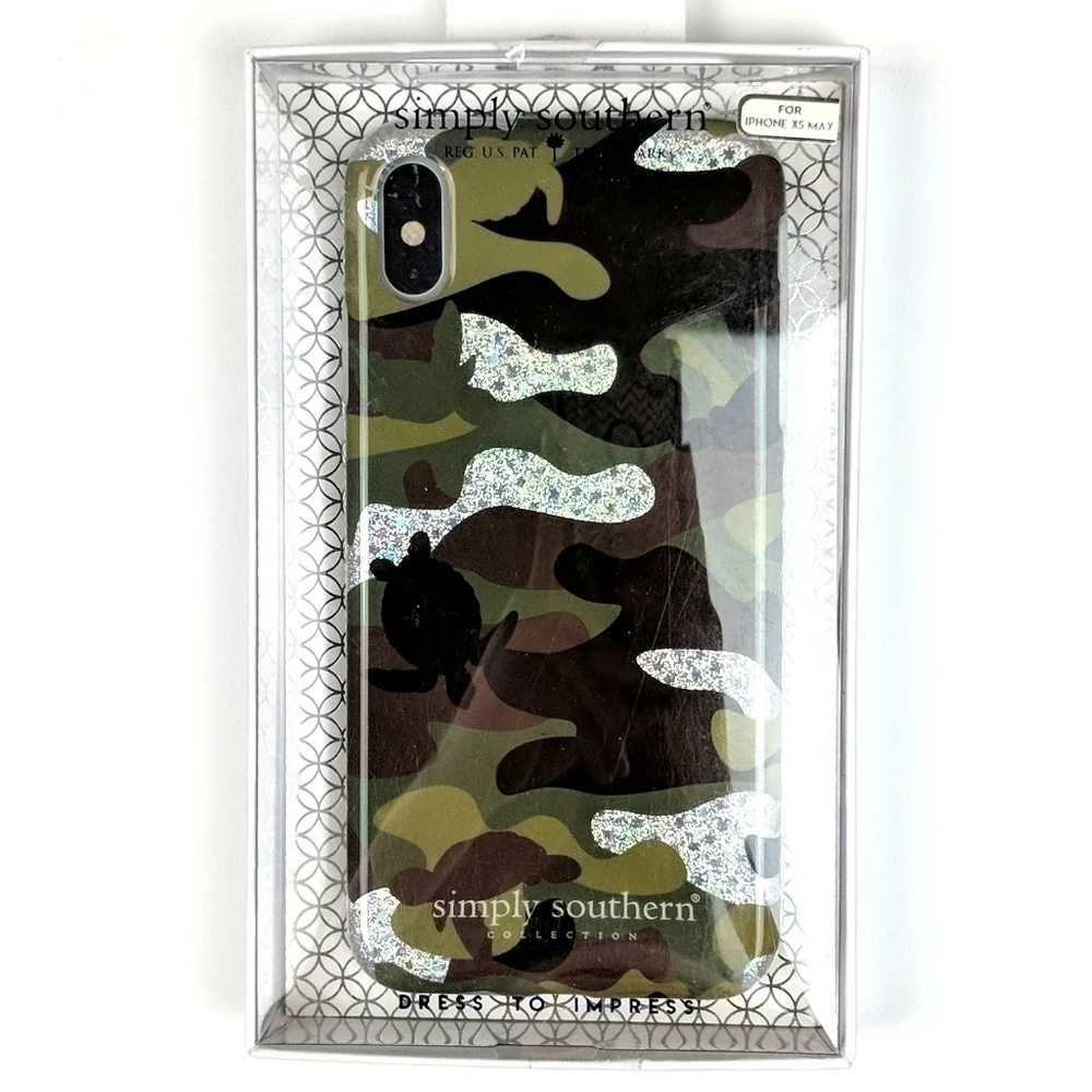NIB Simply Southern Camo Turtle Sparkle iPhon Case